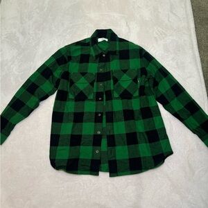 Aritzia TNA Oversized Flannel Juniper Green​